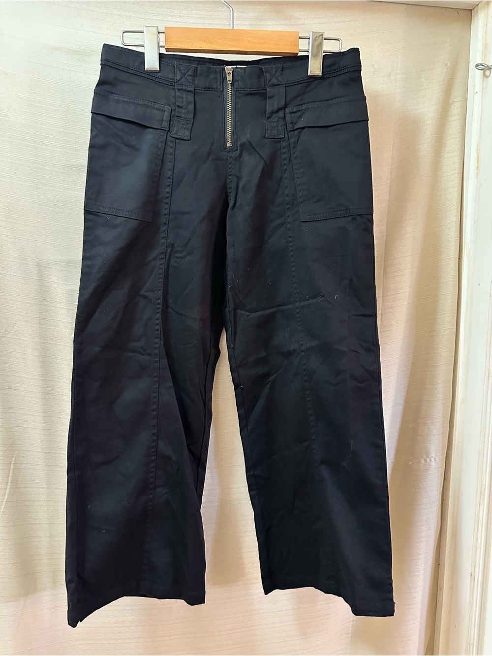 JL Casual Y2K Black Cropped Cargo Utility Capris Women’s Size 1 M 8-10 Retro
